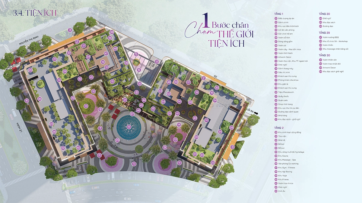 Mặt bằng tiện ích Nam Mekong Grand Plaza - bất động sản công nghiệp Phúc Hưng - Phuc Hung Real - PHR